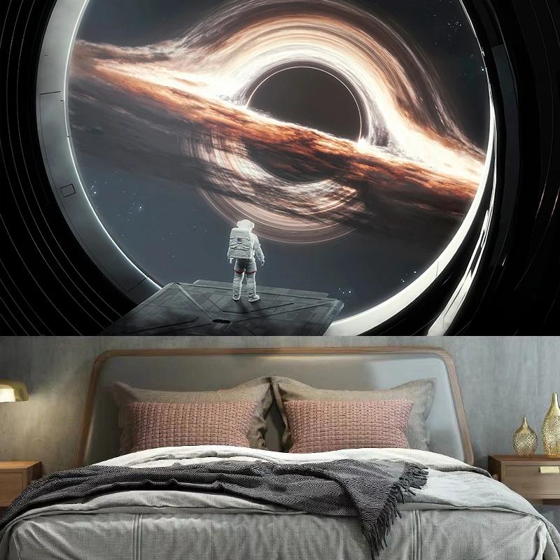 Planet Rocket Astronaut Tapestry Wall Decoration Background Cloth Bedroom Living Room  Home