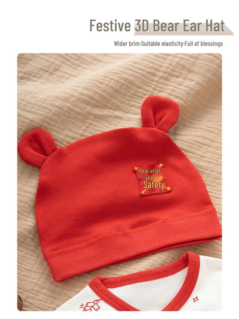 Newborn Festive Romper: Winter Baby Gift, 100-Day Celebration, Class A Baby Clothes
