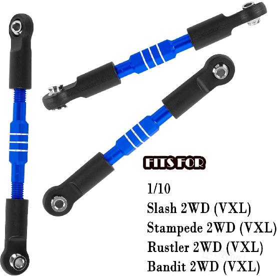 RC Turnbuckles Camber Links Upgrades Part for 1/10 Slash/Stampede/Rustler/Bandit 2WD VXL,Aluminum Turnbuckles Camber Links Hops Up,Navy Blue
