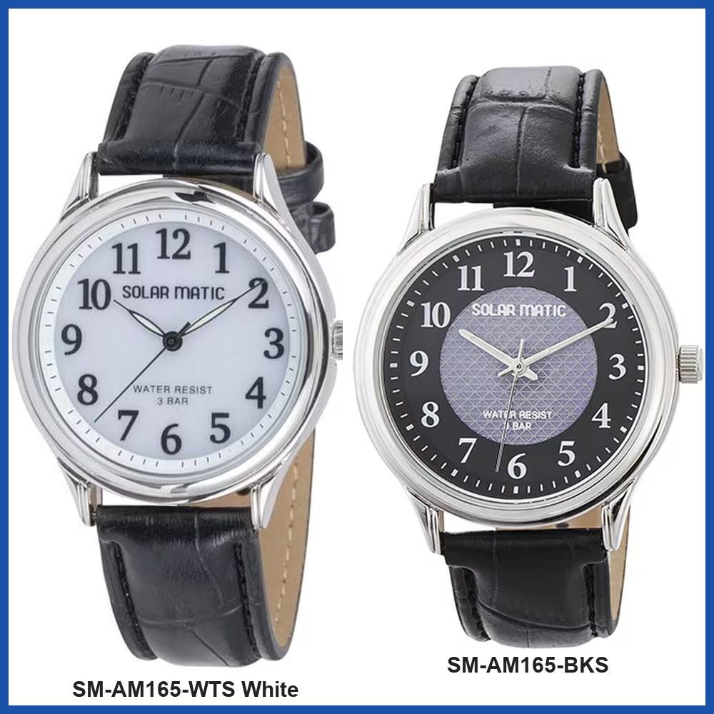 CREPHA SM-AM165 Unisex Solar Wrist Watch SM-AM165-WTS SM-AM165-BKS Gift Casual Business Sports Student