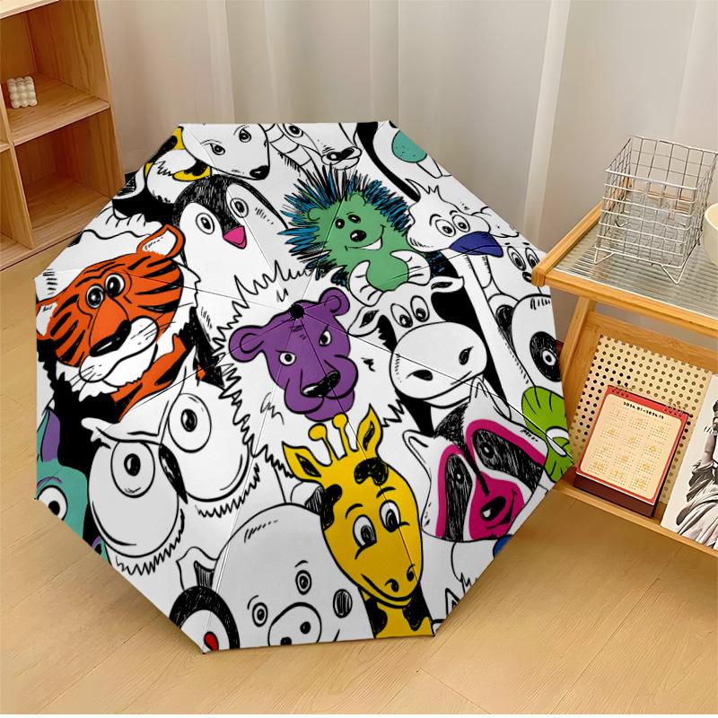 

Forest Animals (1) Printed umbrella windproof folding umbrella portable sun and rain umbrella suitable for gifting