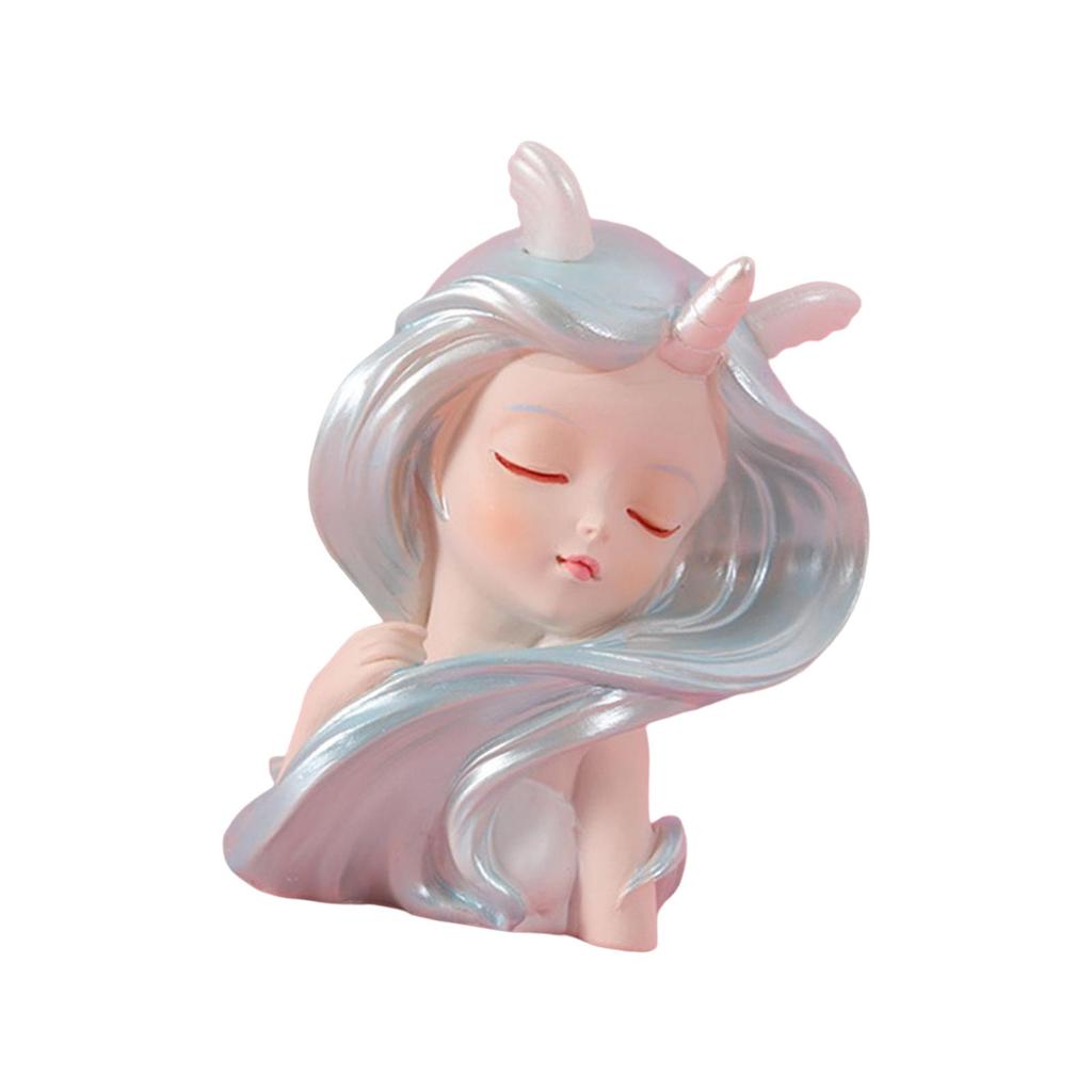 2pcs Cute Sea Girl Figurines Miniature Statue for Decoration Birthday Gift