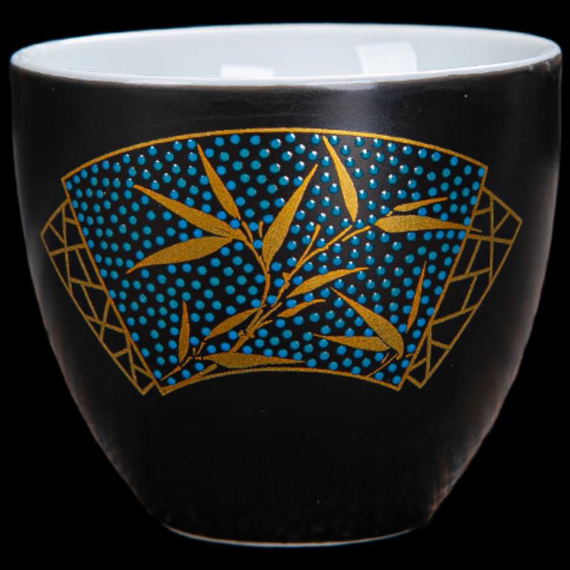 ZISIZ Matte Black Ceramic Kung Fu Teacup