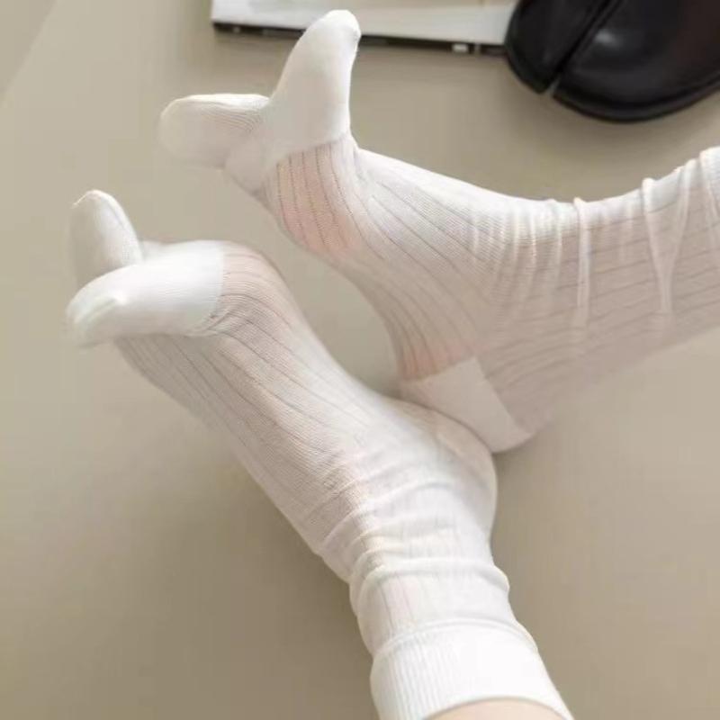 High Quality Comfortable Summer Ultra-Thin Split Toe Woman Cotton Socks Golden Silk Stripe Two-Toed Japanese Harajuku Sox
