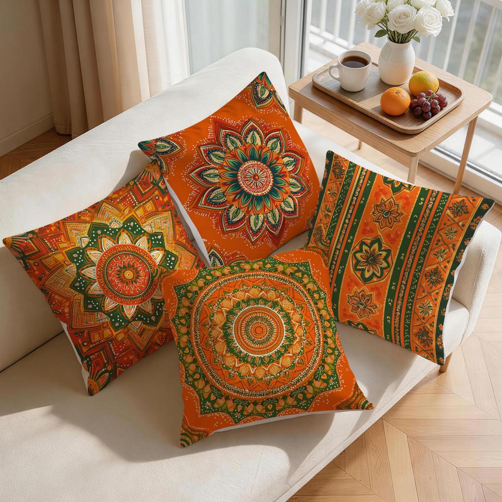 1/4pcs Bohemian Geometric Mandala Cushions Pillowcase Polyester Cushion Cover Throw Pillow Pillowcover Home Car Sofa Decor