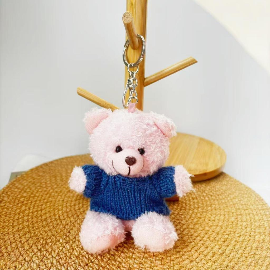 Wearable Teddy Bear Keychain Pendant – Plush Toy Gift for Graduation Season with Logo Print