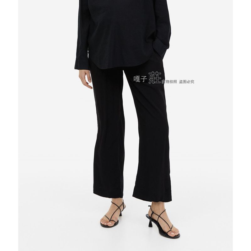 

Swedish Spring Summer plus Size Women s Clothes High Waist Slim Flare Pants Cotton Silk Women s Pants Bell-Bottom Pants Black M