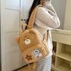 Cartoon Bear Kindergarten Schoolbag Corduroy Backpack for Primary School Students