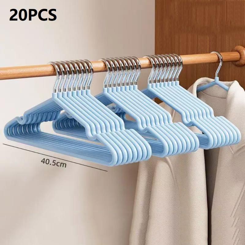 20Pcs Scratch Resistant Plastic Dipped Clothes Hangers Durable Garment Racks for Home Travel Laundry Drying