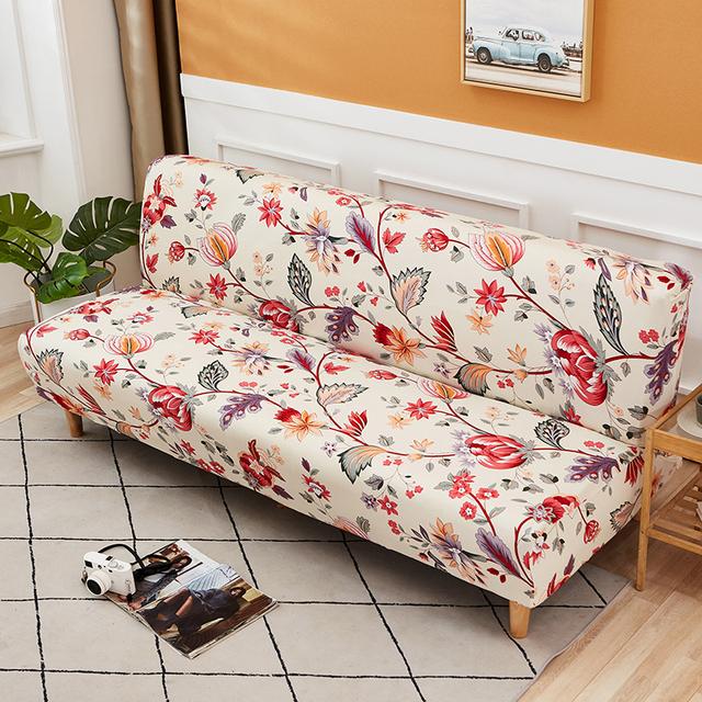 Folding Sofa Furniture Bed Cover Sofa Protective Covers Spandex Stretch Elastic Material Double Chair Cover Slipcovers Living Space Geometric Print