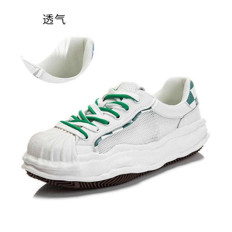Shell Head Leather Little White Shoes Women's 2025 Summer New Thick-soled Heightening Board Shoes Women's Breathable and Versatile Sports Women's Shoe