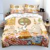 Warm and Cozy Rabbit Family Dinner Theme Bedding Set for Kids Luxury Gift 3pcs Digital Print Comforter Set Soft Comfortable