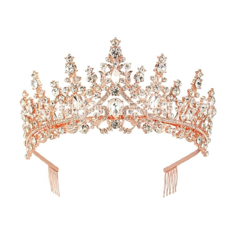 Luxurious Wedding Crowns Hairband with Rhinestones Decors Comfortable Styling Crownpiece For Bride And Reception Event