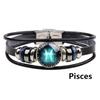 Vintage 12 Constellation Starry Leather Bracelet Multilayer Wrap Leather Bangle Birthday Gift