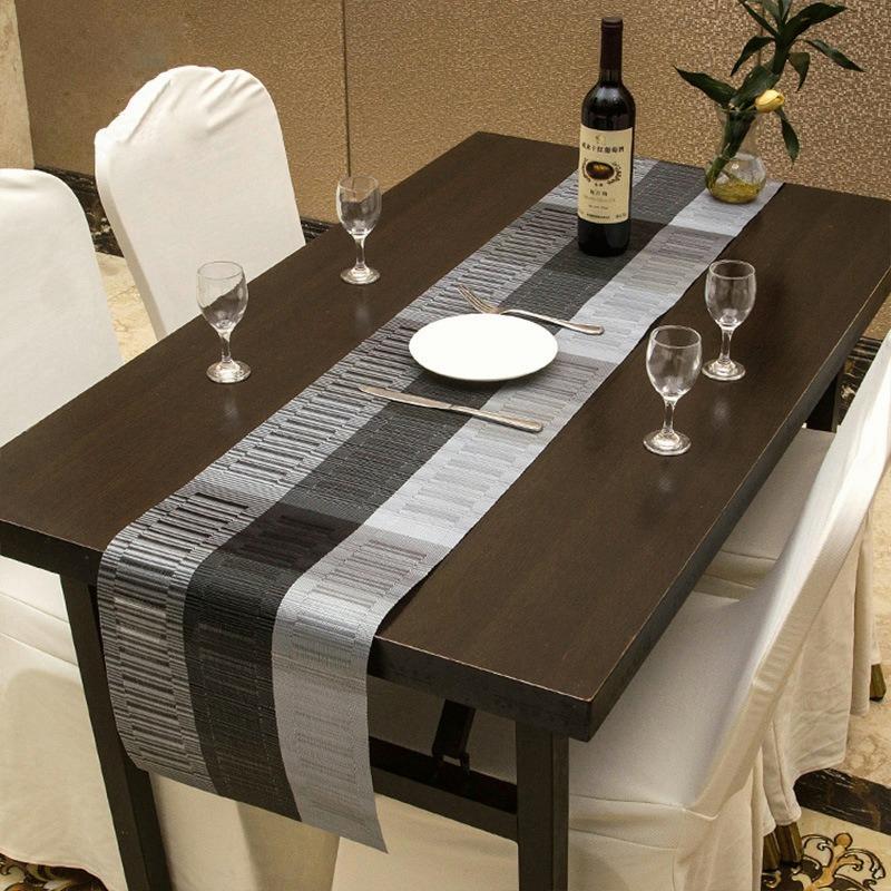 PVC Table Runner Bamboo Pattern Kitchen Tableware Non-Slip Washable 30x180cm