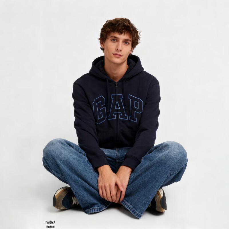 Gap Unisex 2025 Fall LOGO Faux Lambswool Loose Hoodie