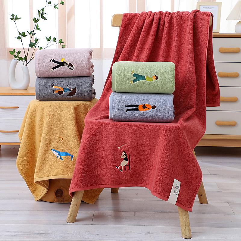 Pure Cotton Bath Towel for Adult Home Use, Soft and Absorbent, Thickened Pure Cotton Bath Towel, Multifunctional Towel
