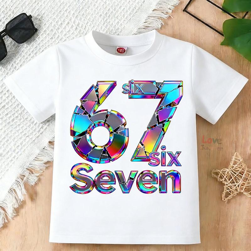 67 Six Seven 6 7 Italian Brainrot T-shirt For boys girls children Cotton T Shirts Short Sleeve Tops