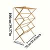 Collapsible Bamboo Drying Rack Portable Laundry Drying Rack Space-Saving Clothes Rack for Air-Drying Towels Indoor & Outdoor