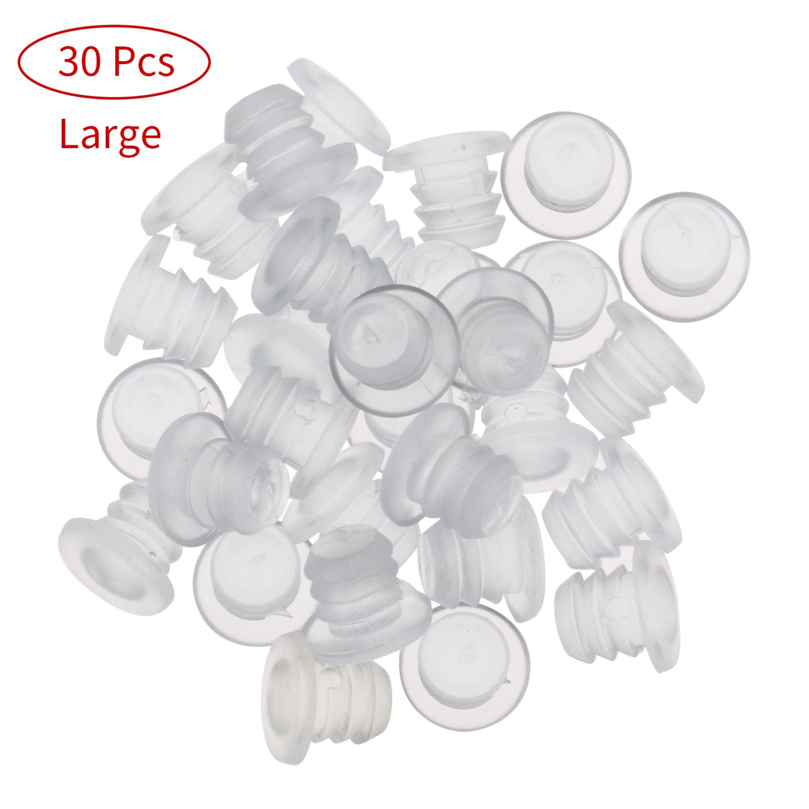 16-Pack Clear Stem Bumpers - 8mm Furniture Glides For Glass Tables, Cabinet Doors & Drawers