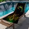 1Pc Taurus Zodiac Beach Towel Constellation Print Cosmic Bull Design Quick Dry Soft Microfiber Bath Towel For Astrology Fans