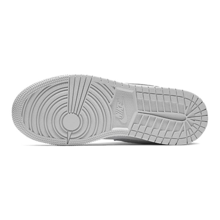 Jordan Air Jordan 1 Mid High top Children's Basketball Shoes White Silver Teenagers 555112-012