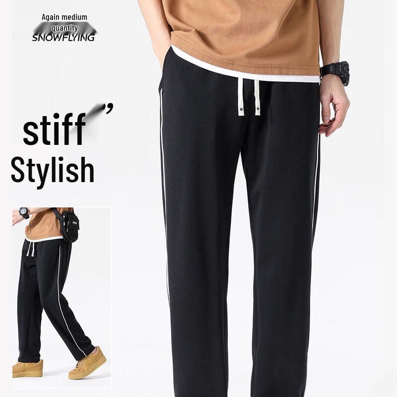 SNOWFLYING Men s Casual Straight Wide-Leg Pants L 175/80A