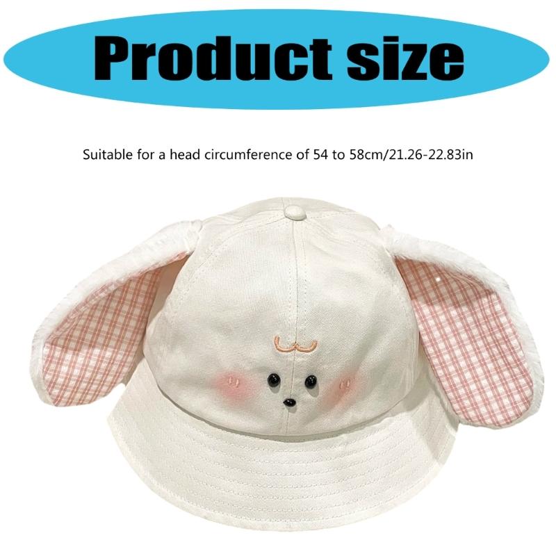 Japanese Fisherman Hat With Plush Rabbit Ears And Blush Design For Kids Adult Outdoor Sun Protection Adjustable Sizing