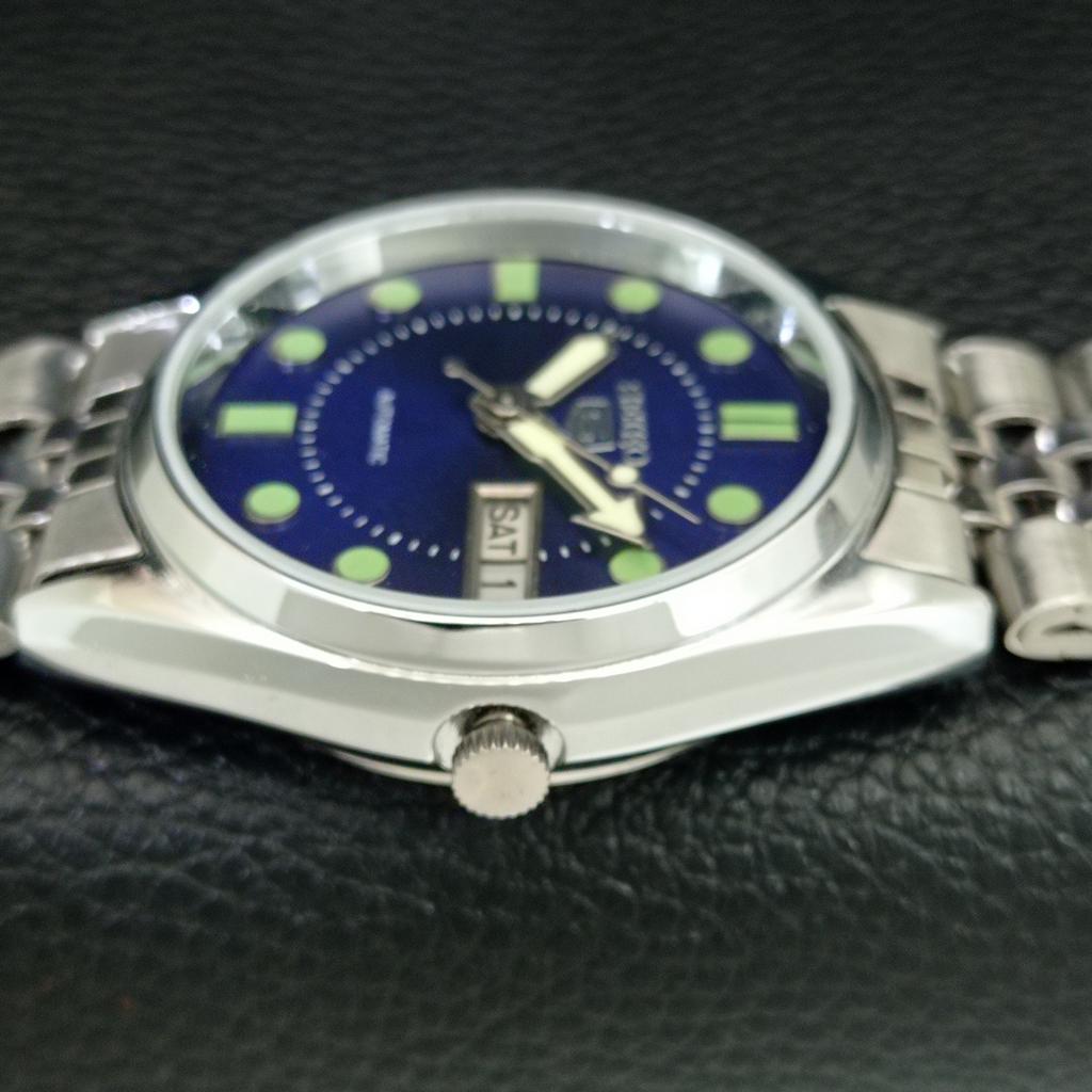 VINTAGE REFURBISHED SEIKO 5 AUTOMATIC 6309A JAPAN MENS BLUE DIAL WATCH a444247-1