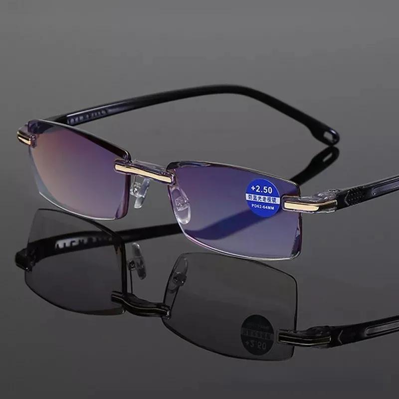 Reading Glasses Men Magnification Eye Wear Farsighted Glasses Diopter Dimond Cutting +10 To +40 Blue Light Glasses