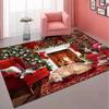 Christmas Big Carpet Santa Claus Snowman for Living Mat Room Decor Sofa Table Large Bedroom Bedside Foot Red Pad Decoration Rug