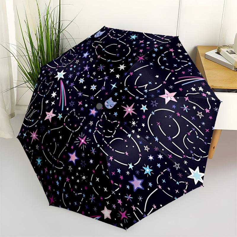

1pc Cat Constellation Pattern Automatic Folding Umbrella - Portable Collapsible Design, 8-Rib Iron Frame, Durable Fabric yy251125148