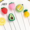 Coffee Stir Stick Cocktail Stick, Stainless Steel Mixing with Durian Pineapple Strawberry Durable Drink Mixer Watermelon Rubber Top Decor, Stirrer for