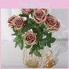 Bouquet Of Single Nine Head Roses Artificial Flowers Wedding And Home Decor