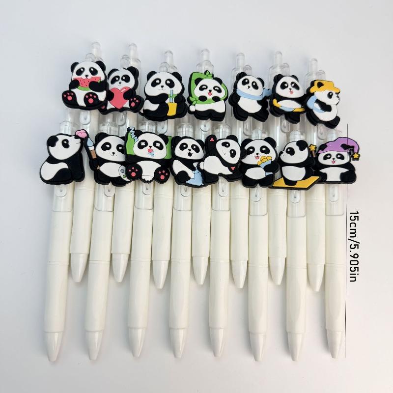 16Pcs Super Cute National Treasure Panda Bamboo Neutral Pen Campus Design School Season Black 0.7mm Student Creative Stationery Back To School
