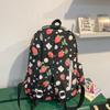 Four-Piece Strawberry Schoolbag Travel Backpack Women's Large Capacity Printed Backpack for Students