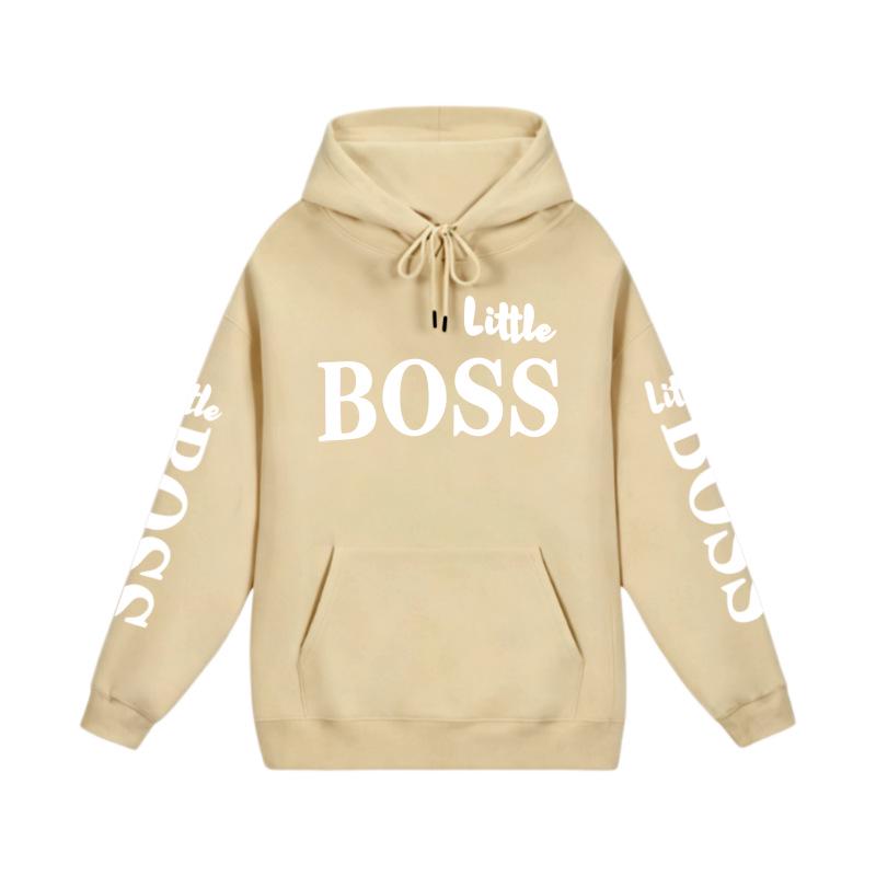 Trendy Kids' Letter Print Hoodie - 'Little Boss' Spring/Autumn Casual Sweatshirt for Boys & Girls