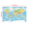 Large Political World Map Wall Poster,Educational Physical Map for School Classroom,Home & Office Decor,Waterproof Travel Map Art