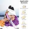 "Magical Sword Art Print: Purple Hair Warrior with Sparkling Blade"Blanket Lightweight Flannel Throw Blanket for Sofa, Bed, Travel, Camping,