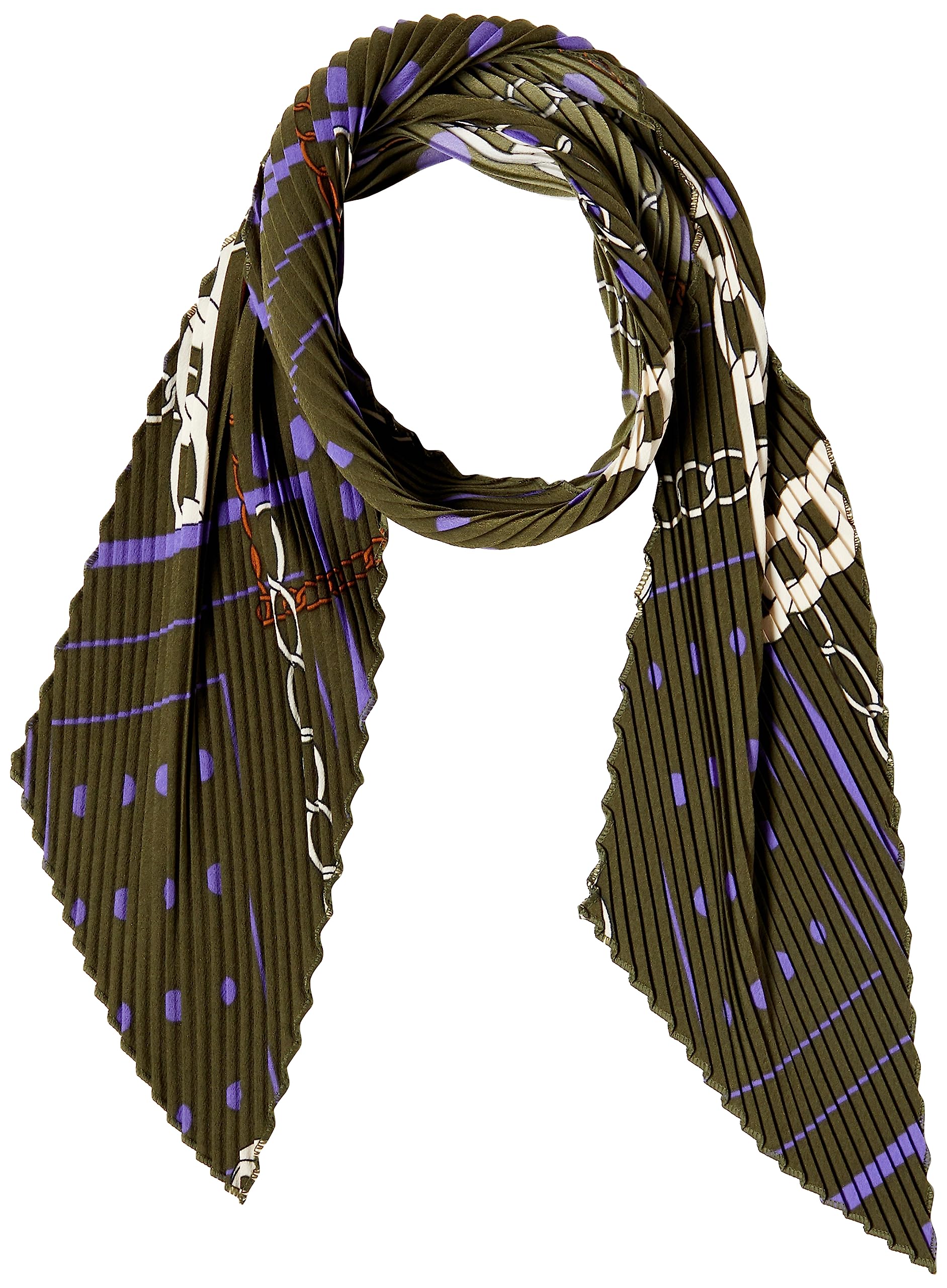 

[Cuco] Chain pattern pleated scarf