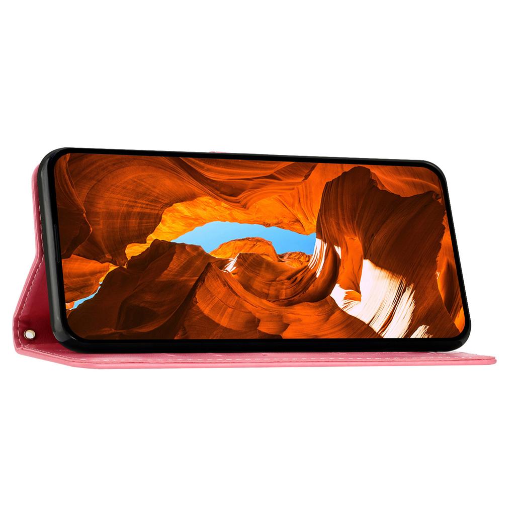 For Honor 400 Lite 5G Leather Wallet Case Butterfly Flower Imprinted Phone Cover with Strap