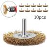 10Pcs 50mm Steel Wire Wheel Brushes For Metal Rust Removal Polishing Brush Steel Cutting Rotary Brush For Drill Rotary Tool