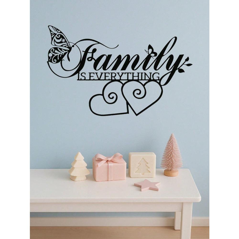 Black Metal Family Is Everything Wall Art Modern Home Decor Gift for Living Room