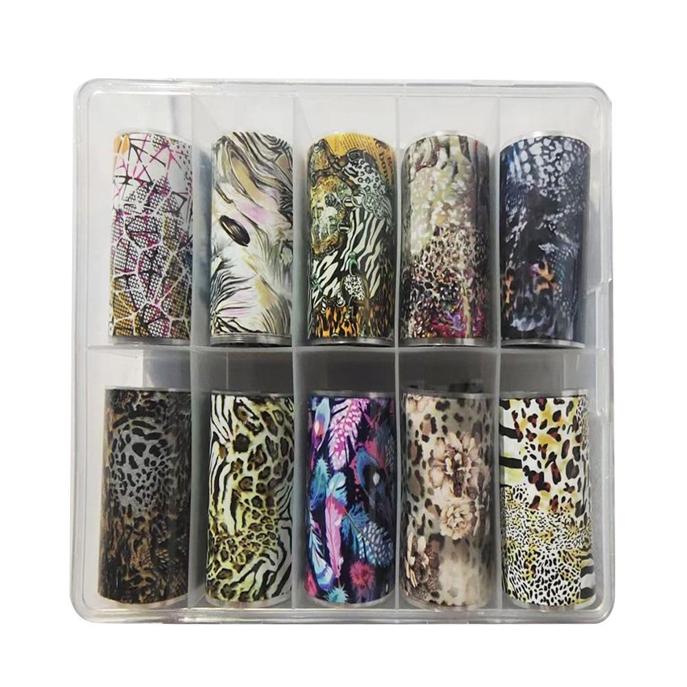 Stripe Pattern Nail Foils Leopard Print Nail Decals Fashion Nail Stickers Nail Decoration
