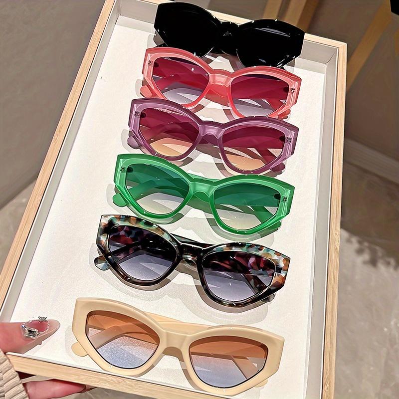 Cat Eye Style Fashion Sunglasses in Jelly Color Frame, Composite Material with Metal Hinges, PC Lenses, Decorative Eyewear