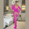 Women Fishnet Mesh Bodystocking Long Sleeve Bodysuit See Through Tights Nightwear Erotic Lingerie Crotchless Jumpsuit