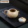 111ml Aesthetic Yixing Purple Clay Teapots Handmade Butterfly Xishi Pot Raw Ore Ben Shan Green Mud Kettle Zisha Tea Set Ornament