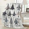 Mid-Century Modern Fighter Jet Design Flannel Throw Blanket - Soft All-Season F-22 Raptor to F-16 Falcon Collection - Aviation