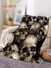 D Horror Gothic Skull Skeleton Soft Flannel Throw Blanket for Picnic Bed Sofa Home Bedroom Gifts
