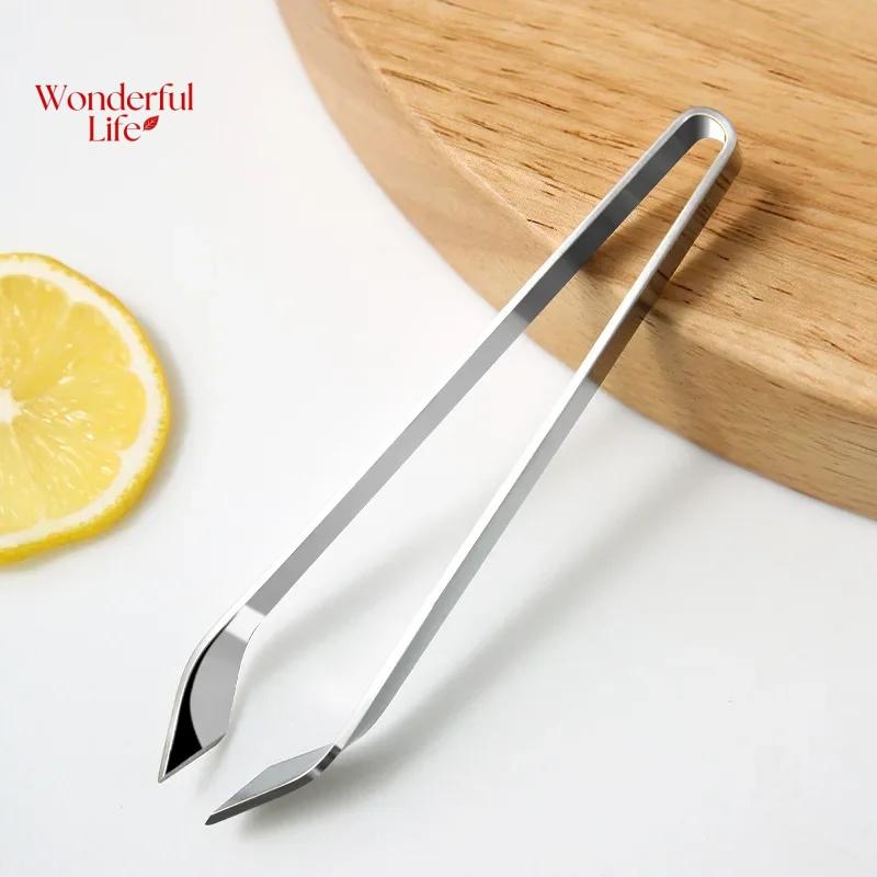 1Pcs Stainless Steel Fish Bone Tweezers Pincer Clip Puller Remover Tongs Fish Bone Plucking Clamp Kitchen Gadgets Seafood Tools